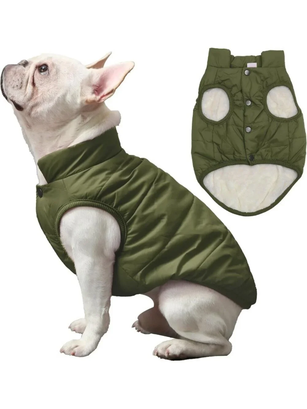 Warm Fleece Lined Dog Jacket for Winter, Soft Windproof Coat for Small Dogs